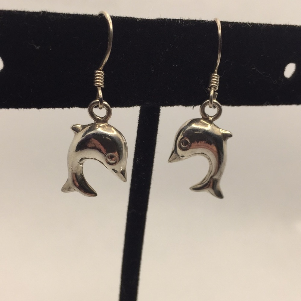 Sterling Silver Dolphin 🐬 Earrings